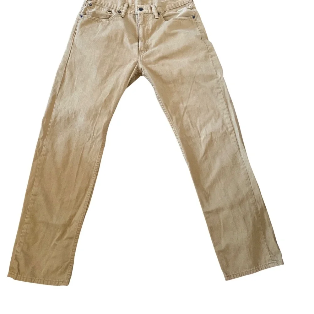 Levi Strauss & Co 505 Mens Khaki Tan Straight Leg Jeans W33‎ L32